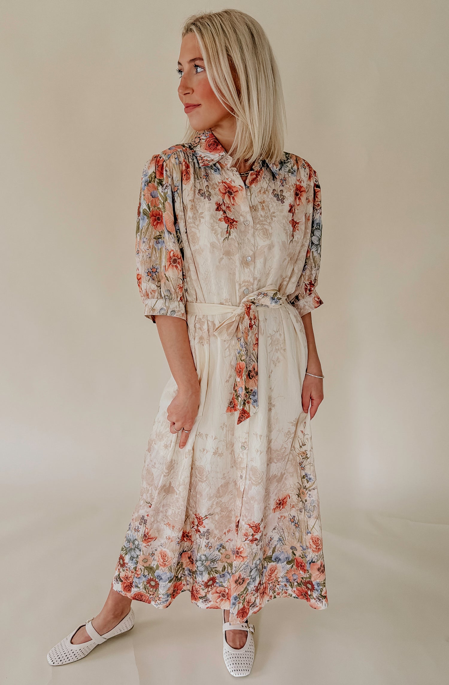THE CAMERON BUTTONED MIDI DRESS