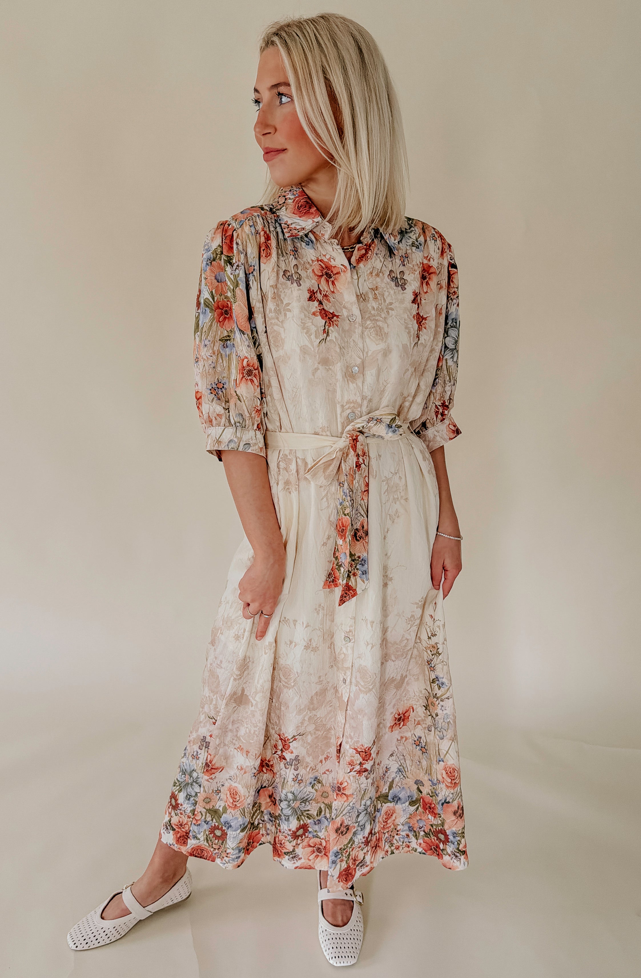 THE CAMERON BUTTONED MIDI DRESS