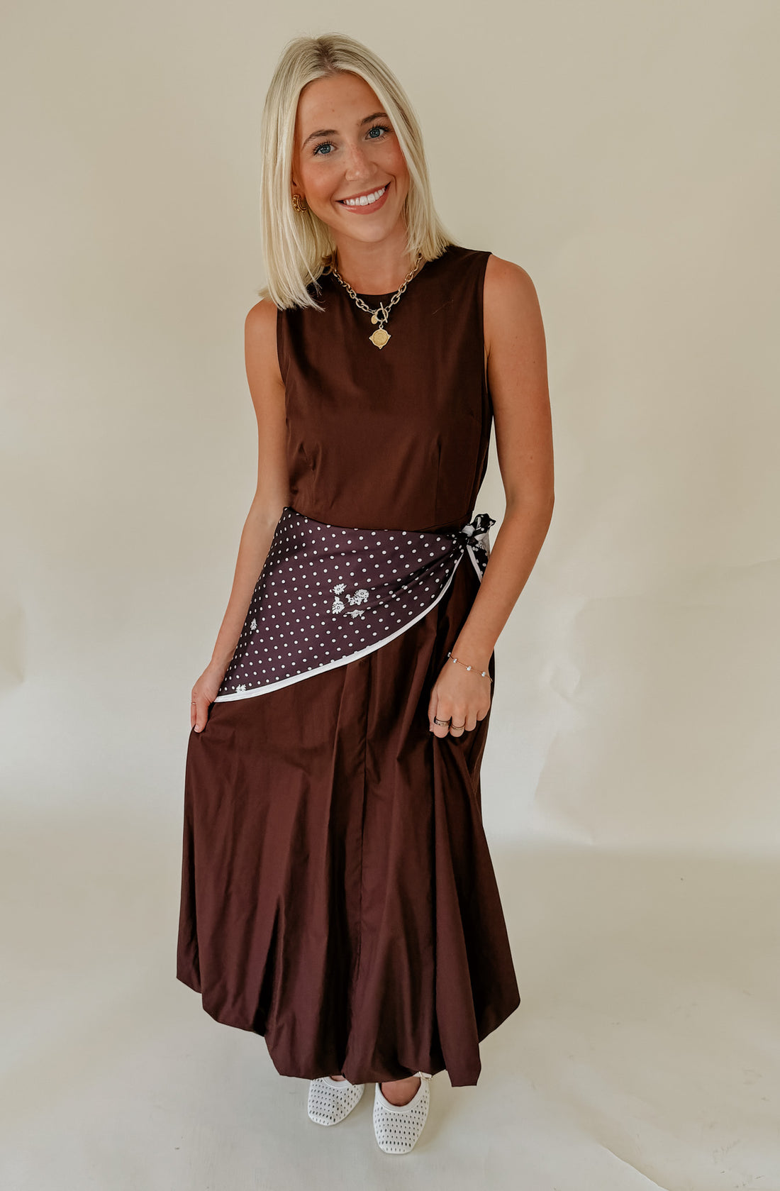 DOUBLED UP BANDANA MIDI DRESS