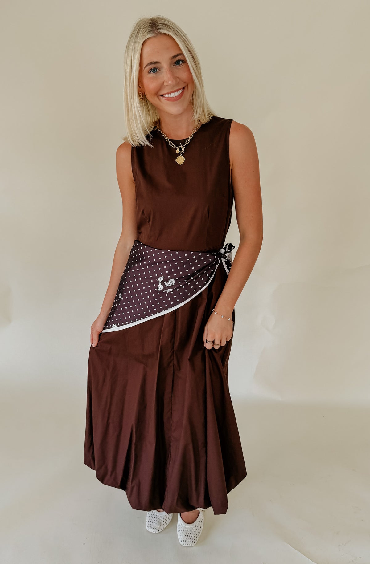 DOUBLED UP BANDANA MIDI DRESS