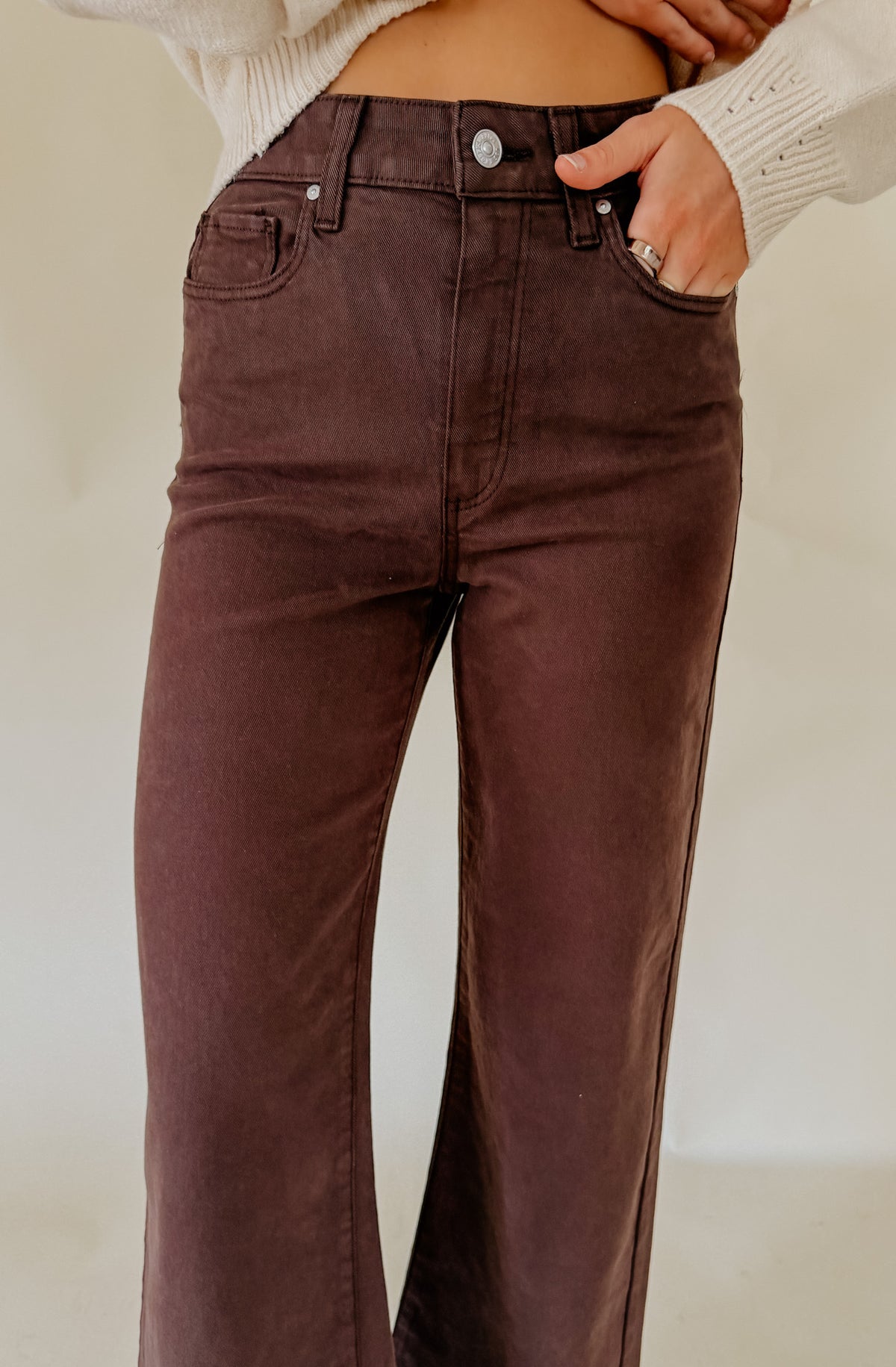 PAIGE ANESSA WIDE LEG IN RICH CHOCOLATE