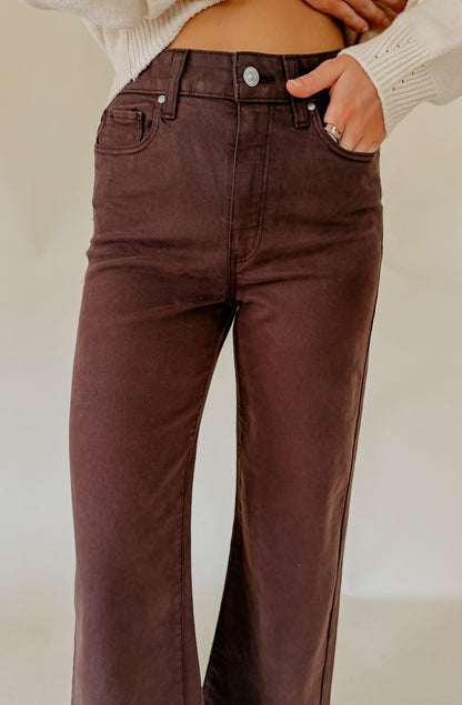 PAIGE ANESSA WIDE LEG IN RICH CHOCOLATE