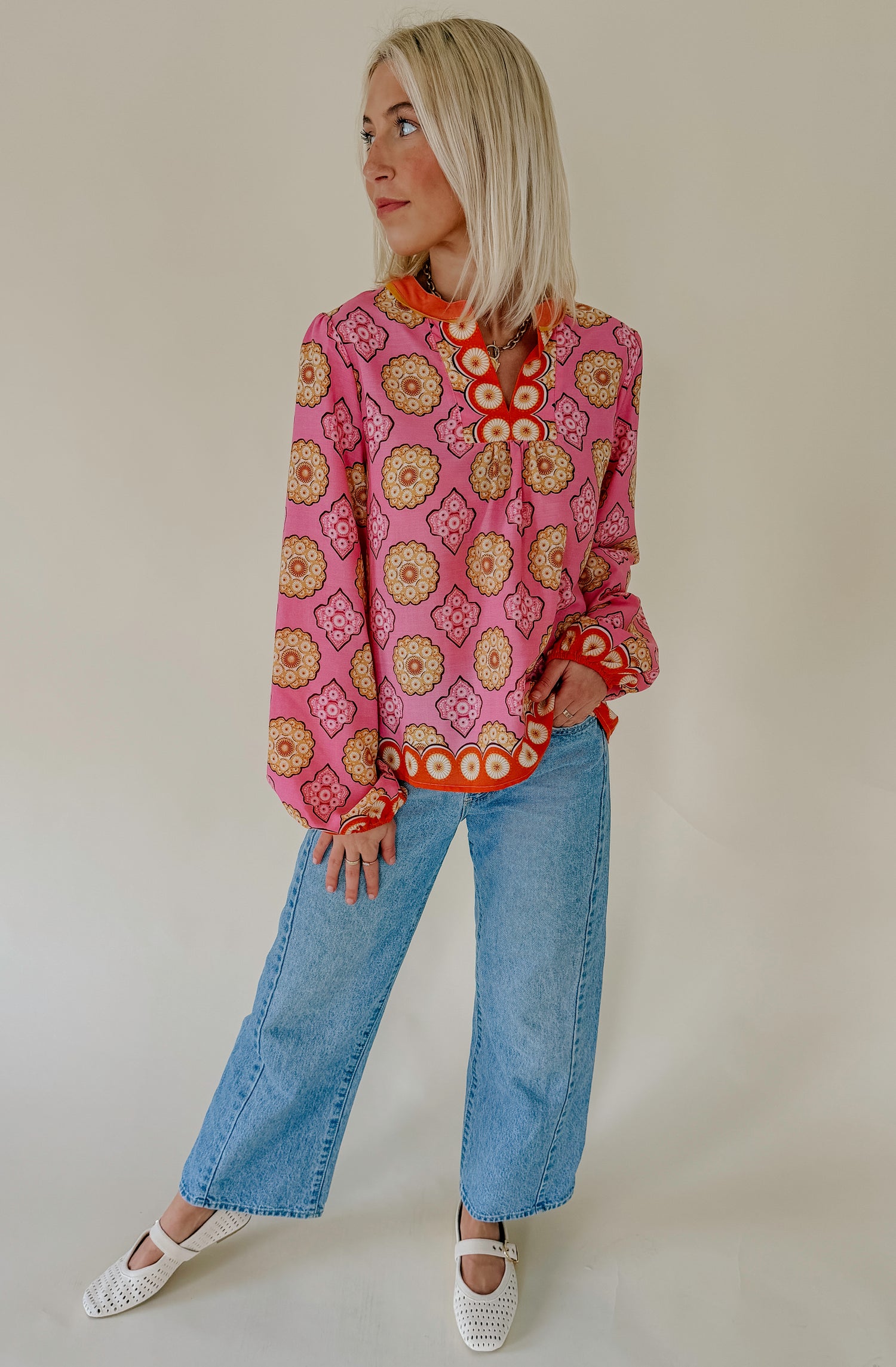 THE MARGEAUX PRINTED BLOUSE