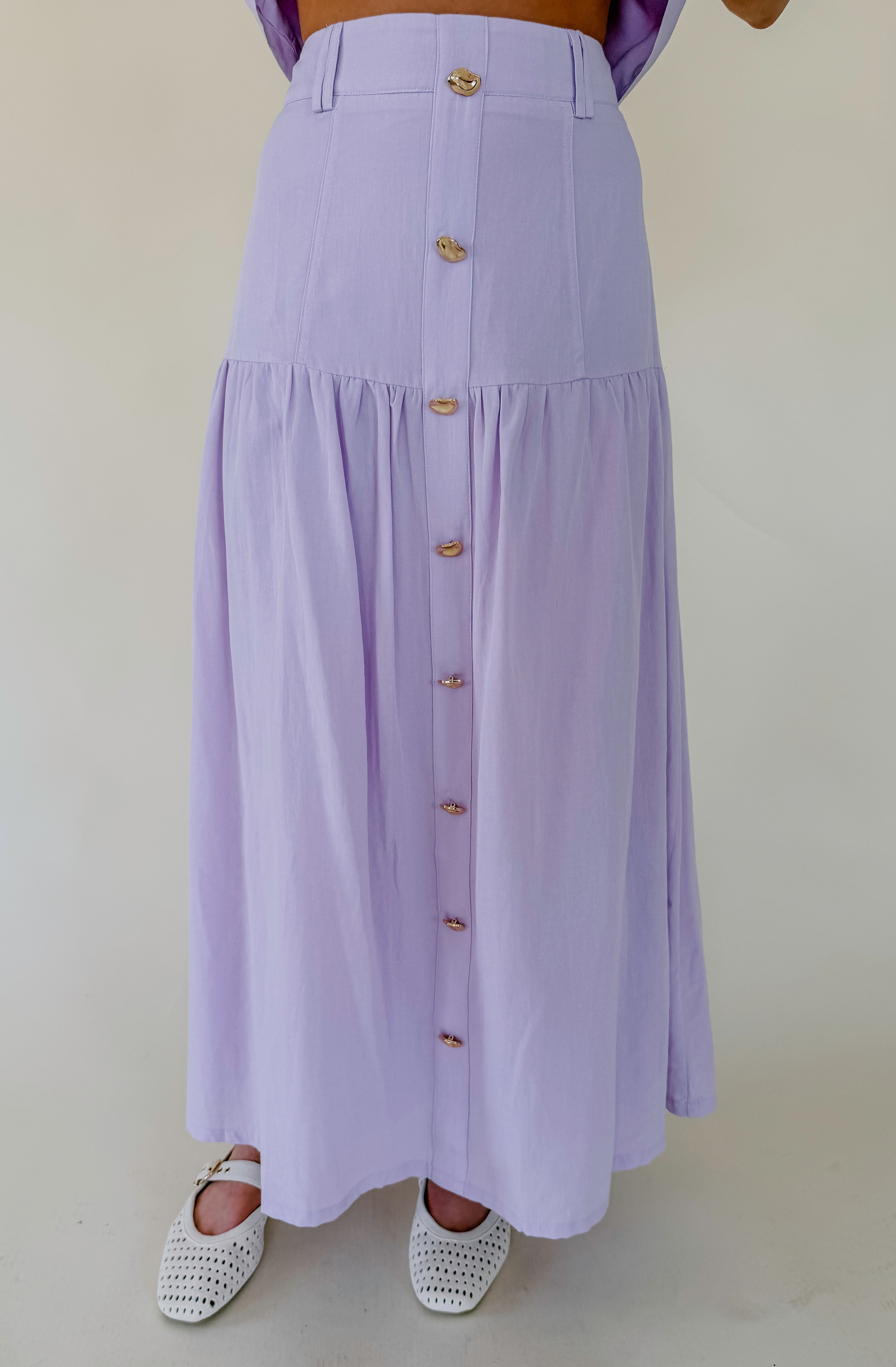 LAVENDER HAZE MIDI SKIRT