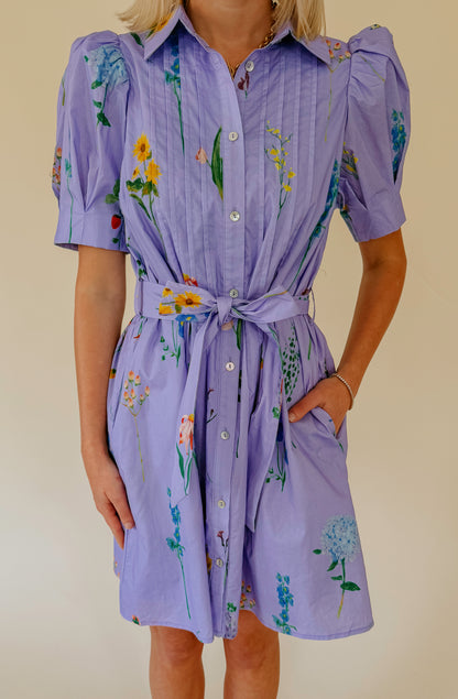 AROUND THE WORLD BUTTONED MINI DRESS