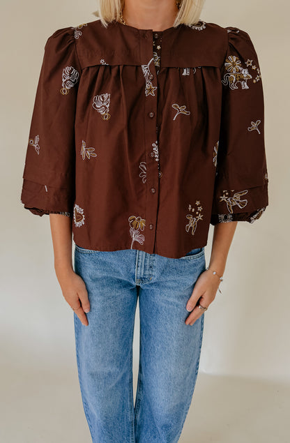 CIEBON LILLIAN EMBROIDERED BLOUSE
