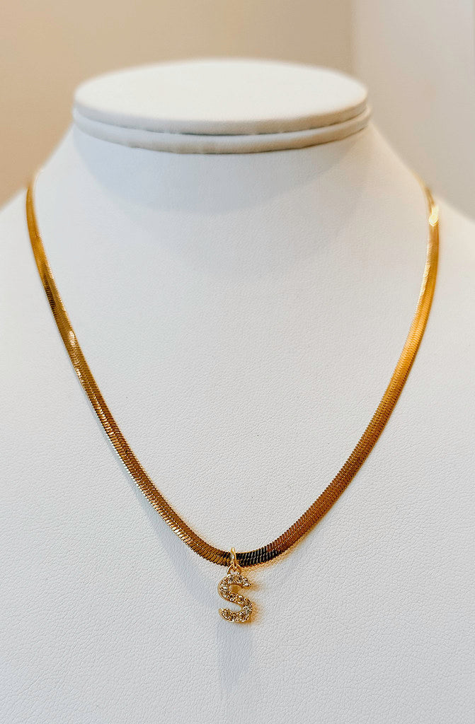 GEORGIE INITIAL SNAKE NECKLACE