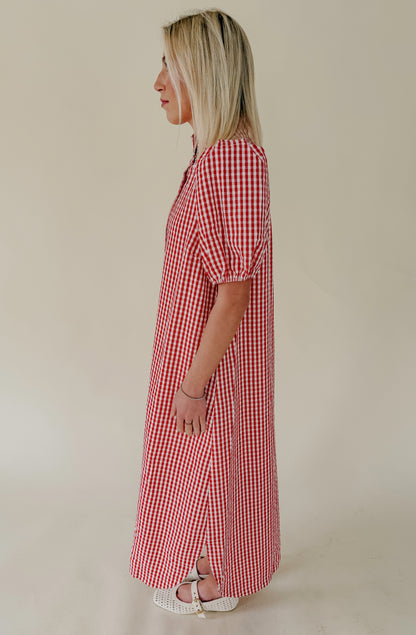 GAME TIME GINGHAM SHIFT DRESS