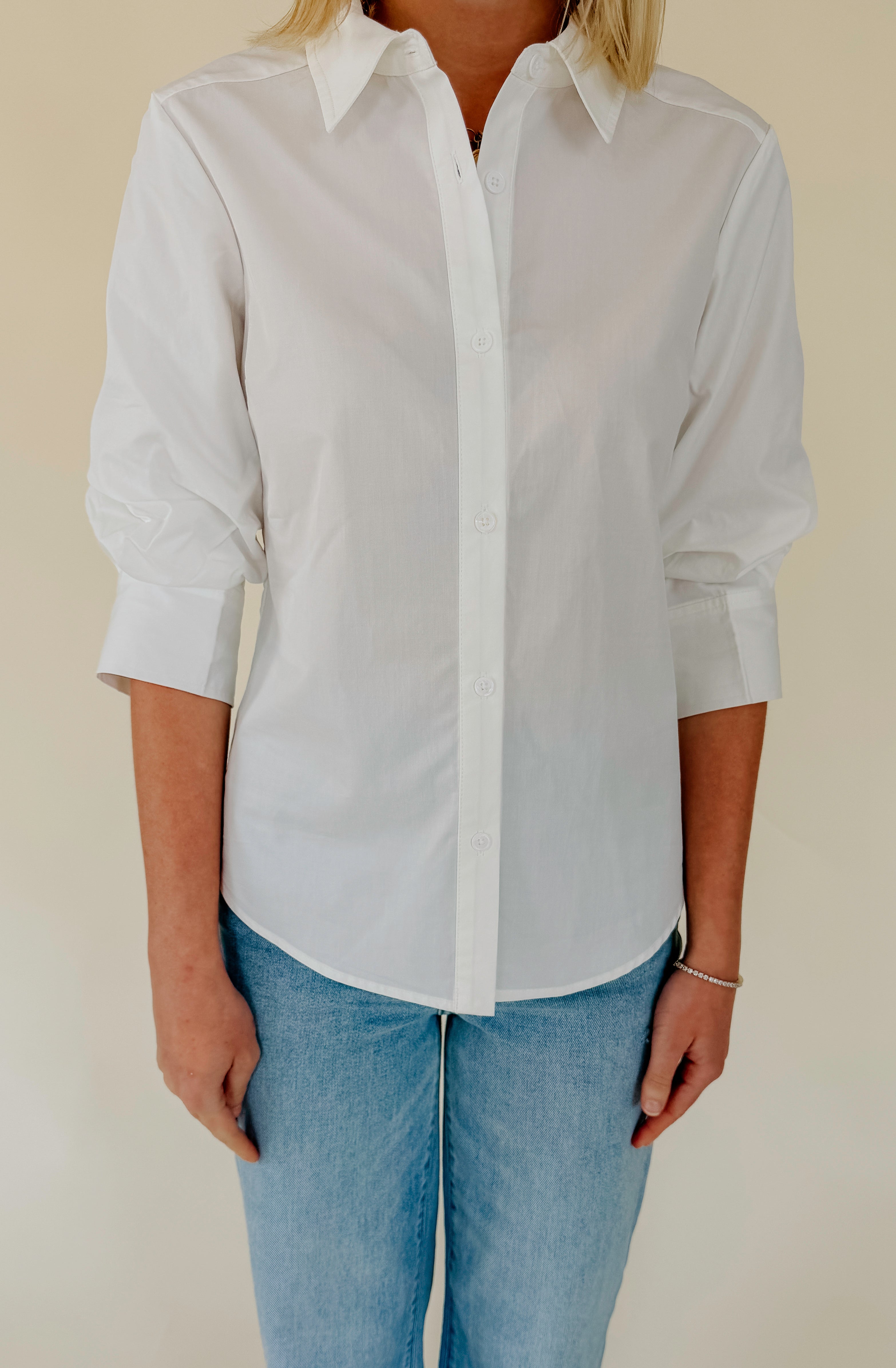 BUSINESS AS USUAL BUTTONED BLOUSE