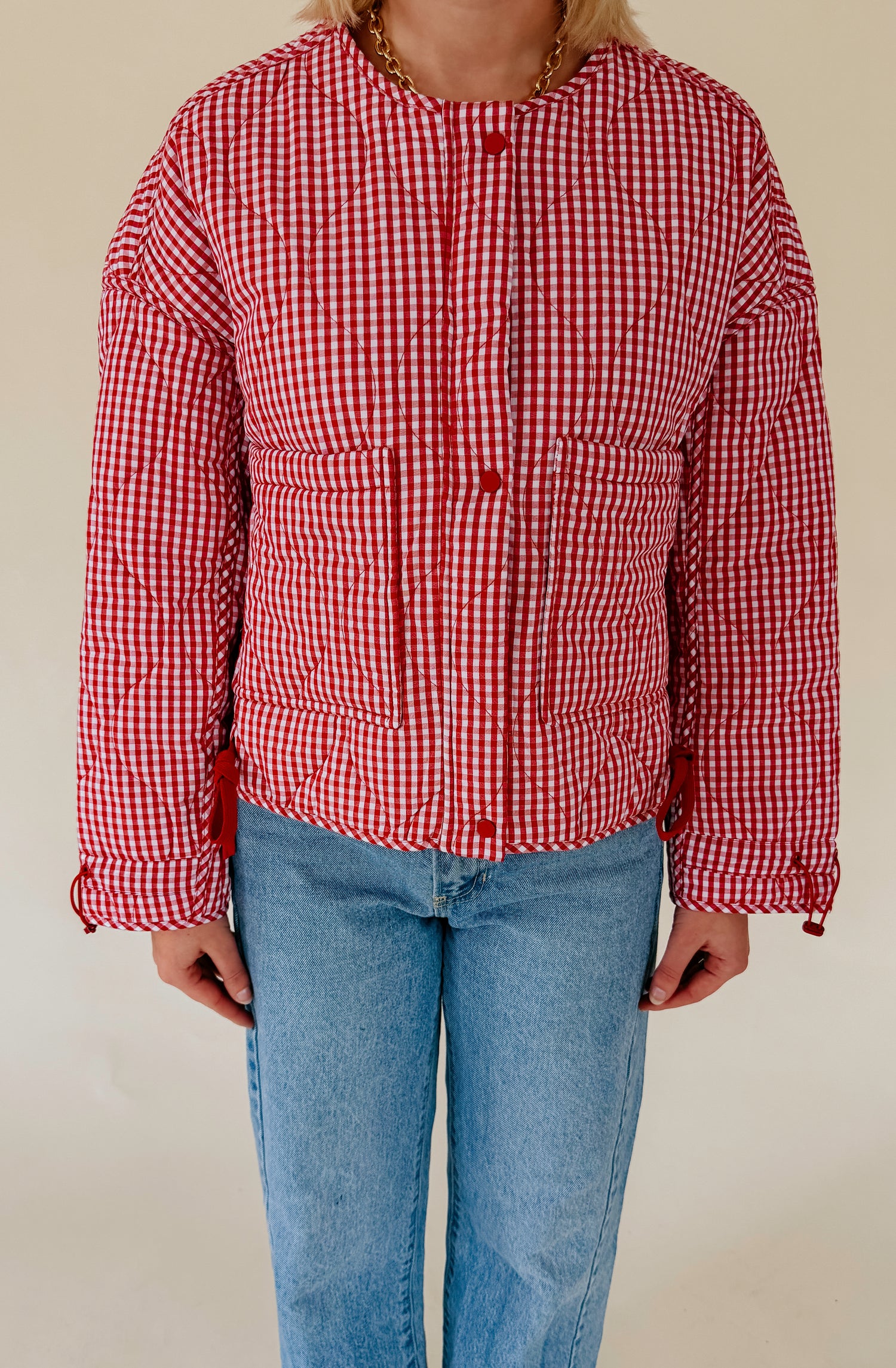 HEART EYES QUILTED PUFFER JACKET