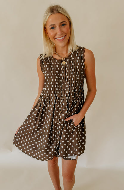 GRAB N GO BUTTONED BABYDOLL MINI DRESS