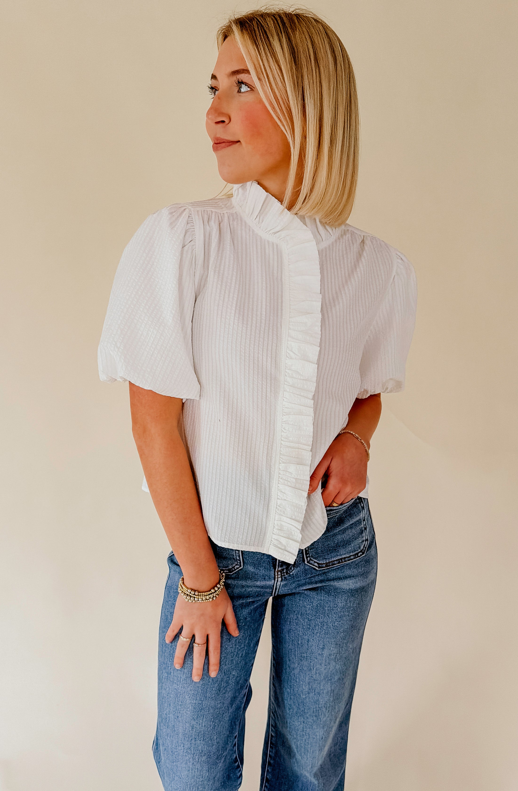 WHITE THIS WAY BLOUSE