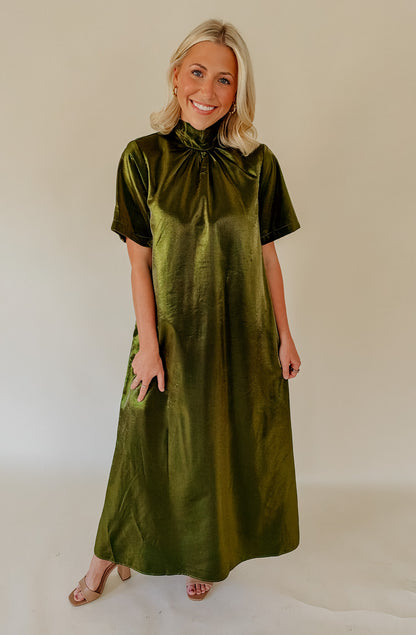 GREEN WITH ENVY MAXI DRESS