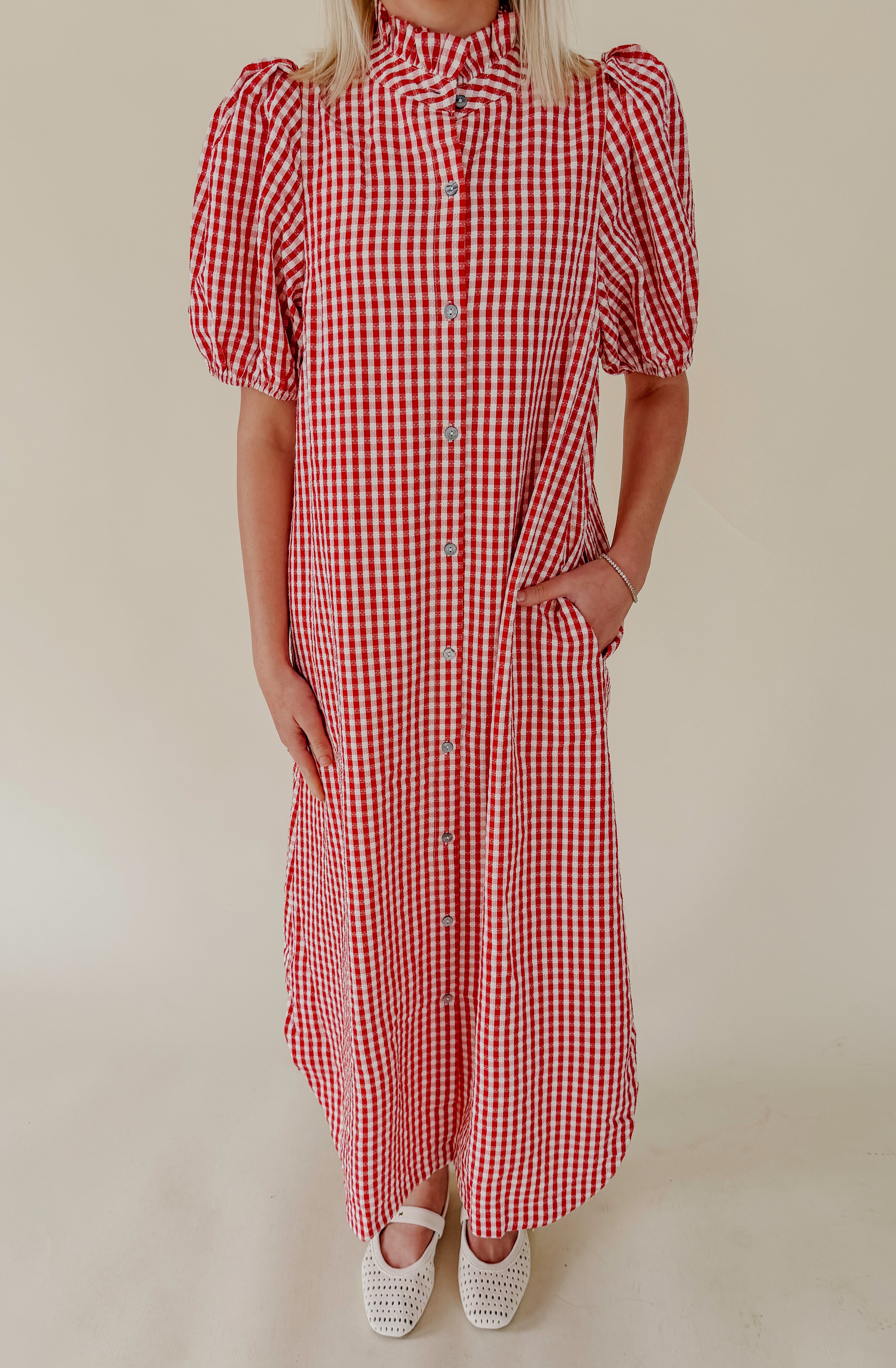 GAME TIME GINGHAM SHIFT DRESS