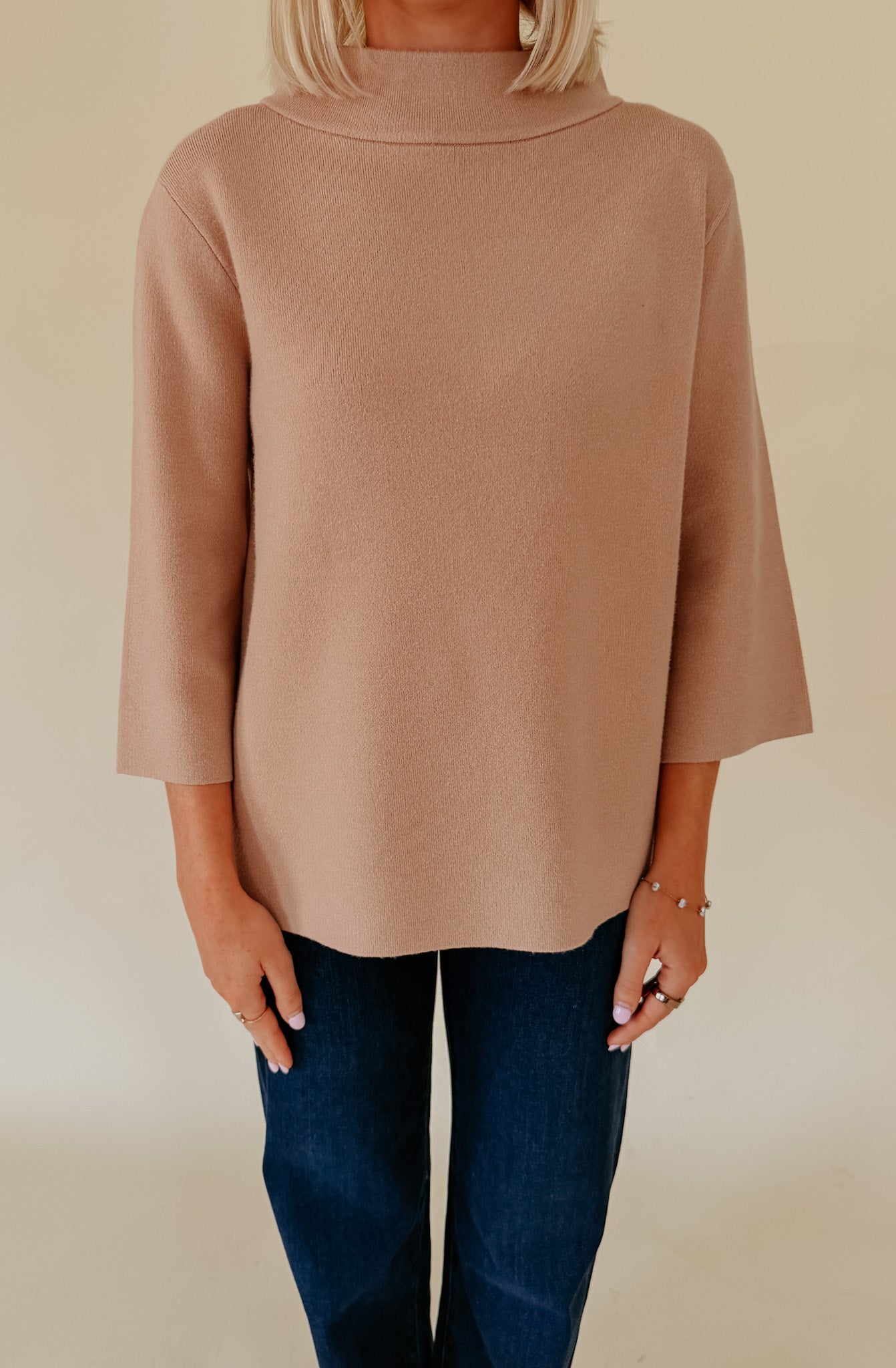 YOUR NUMBER ONE MOCK NECK SWEATER