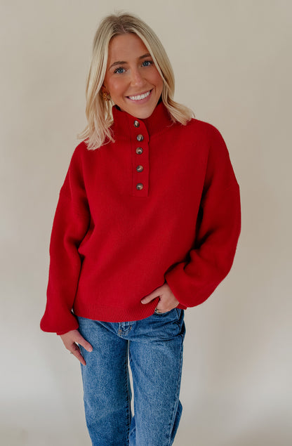 CHILI SEASON HENLEY SWEATER
