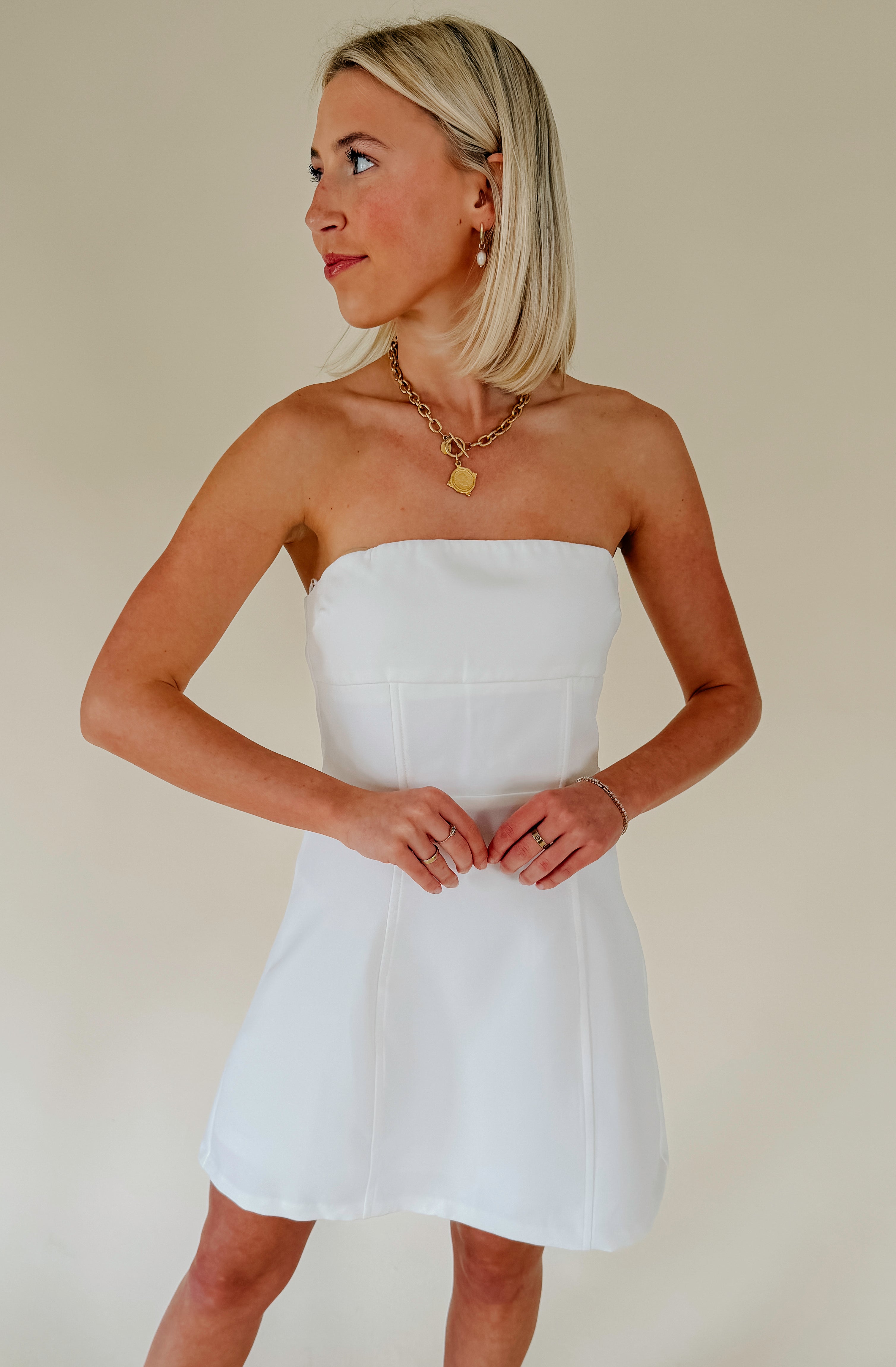 DOWN THE AISLE STRAPLESS DRESS