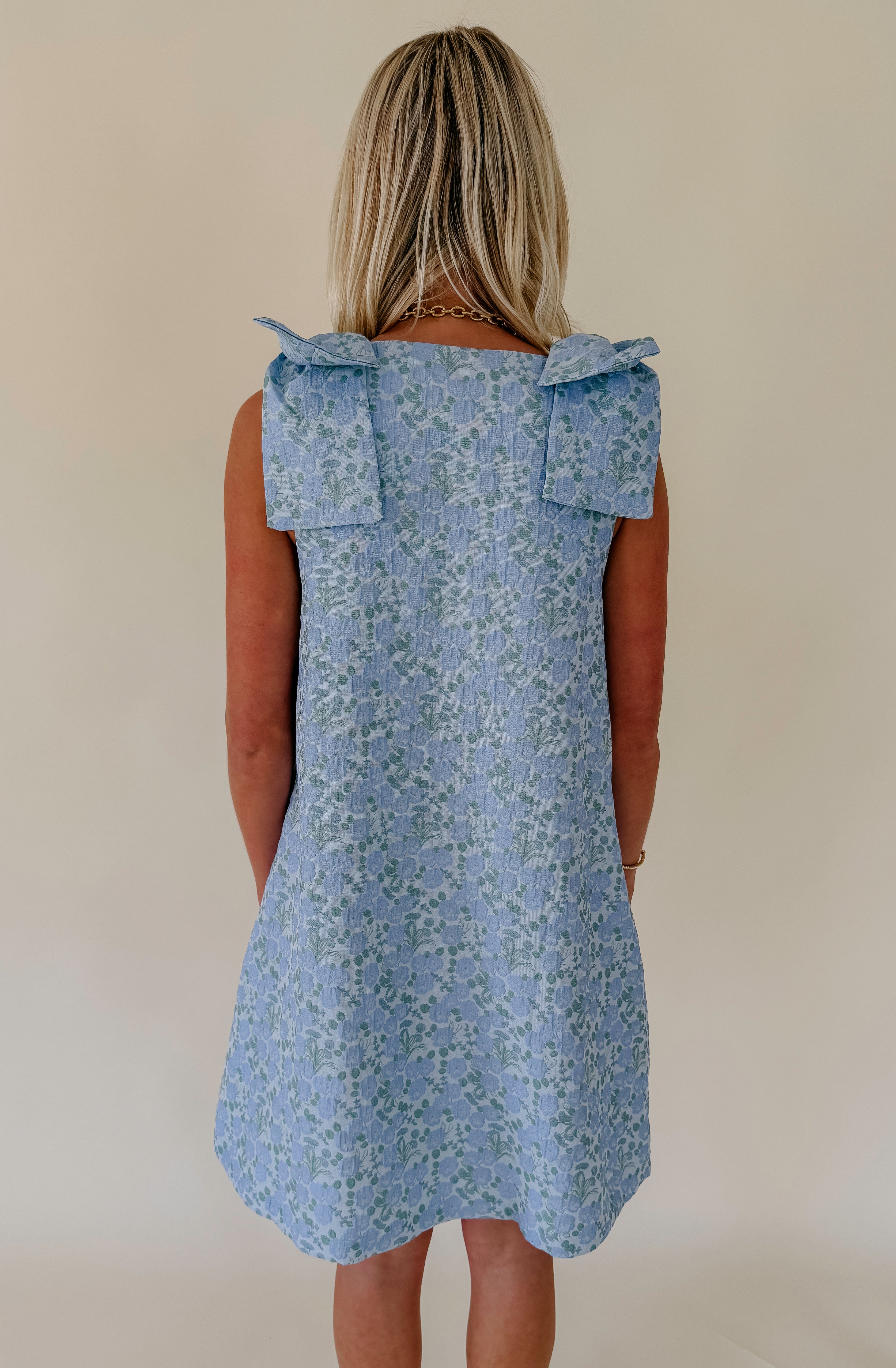 SUMMER IN FLORALS JACQUARD MINI DRESS