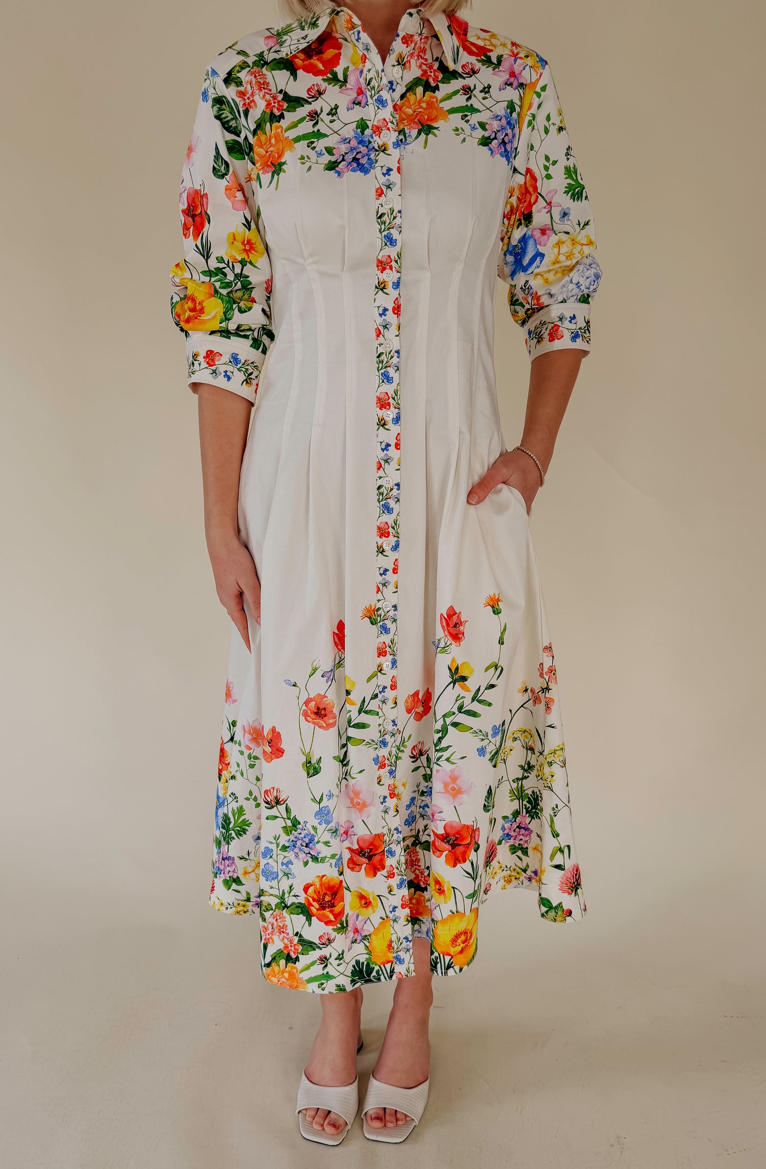 SHE DID THAT FLORAL MIDI DRESS