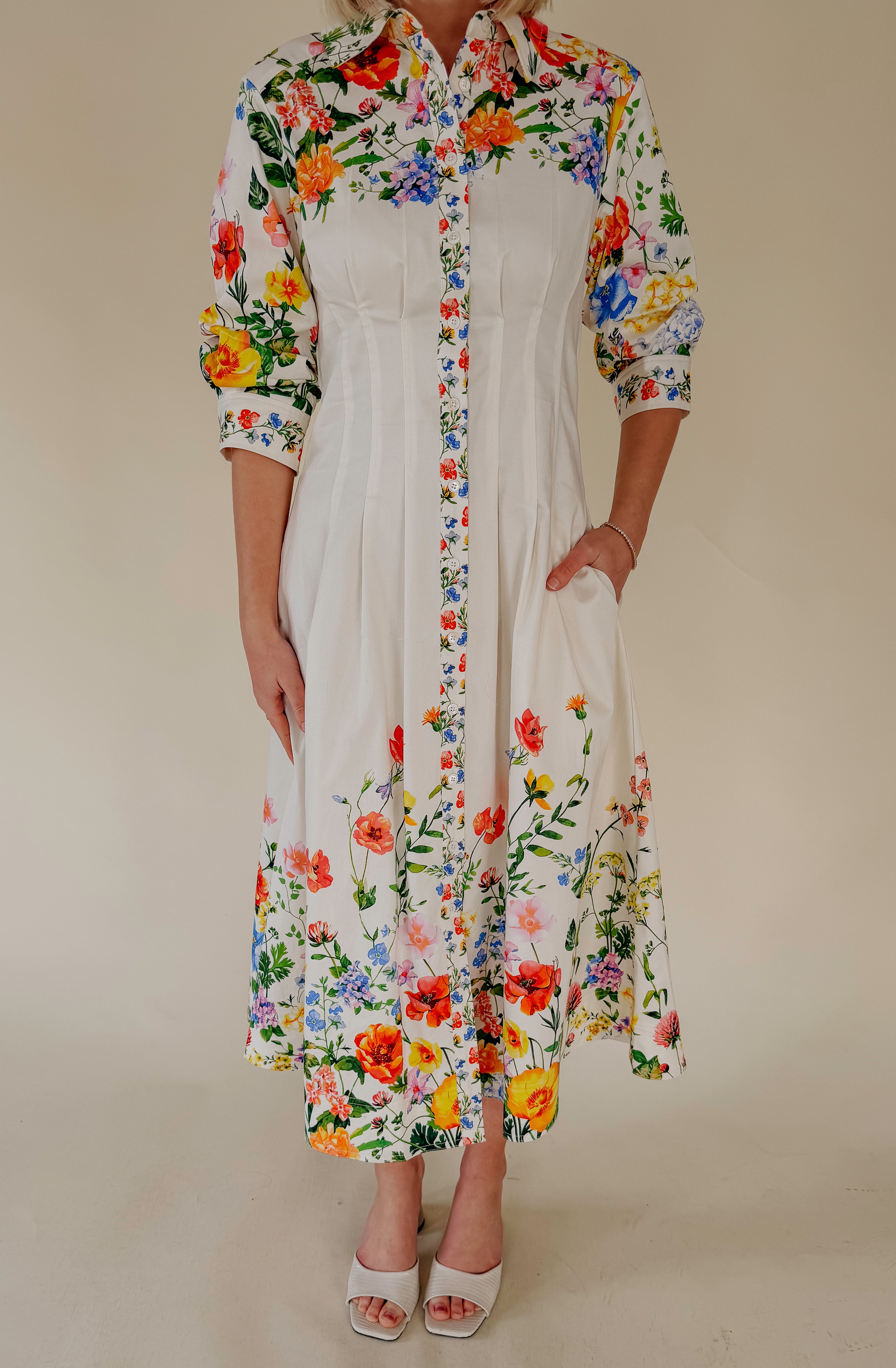 SHE DID THAT FLORAL MIDI DRESS