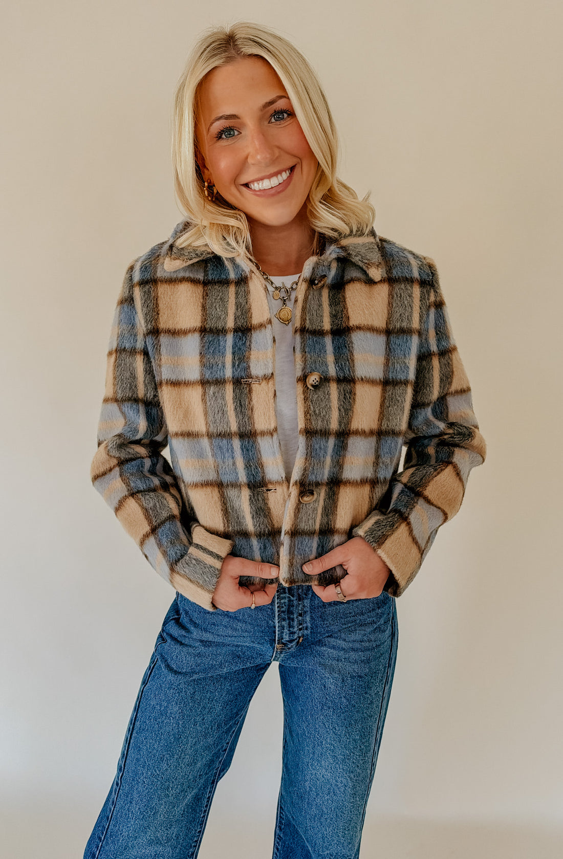 Z SUPPLY PETRA PLAID SHRUNKEN JACKET