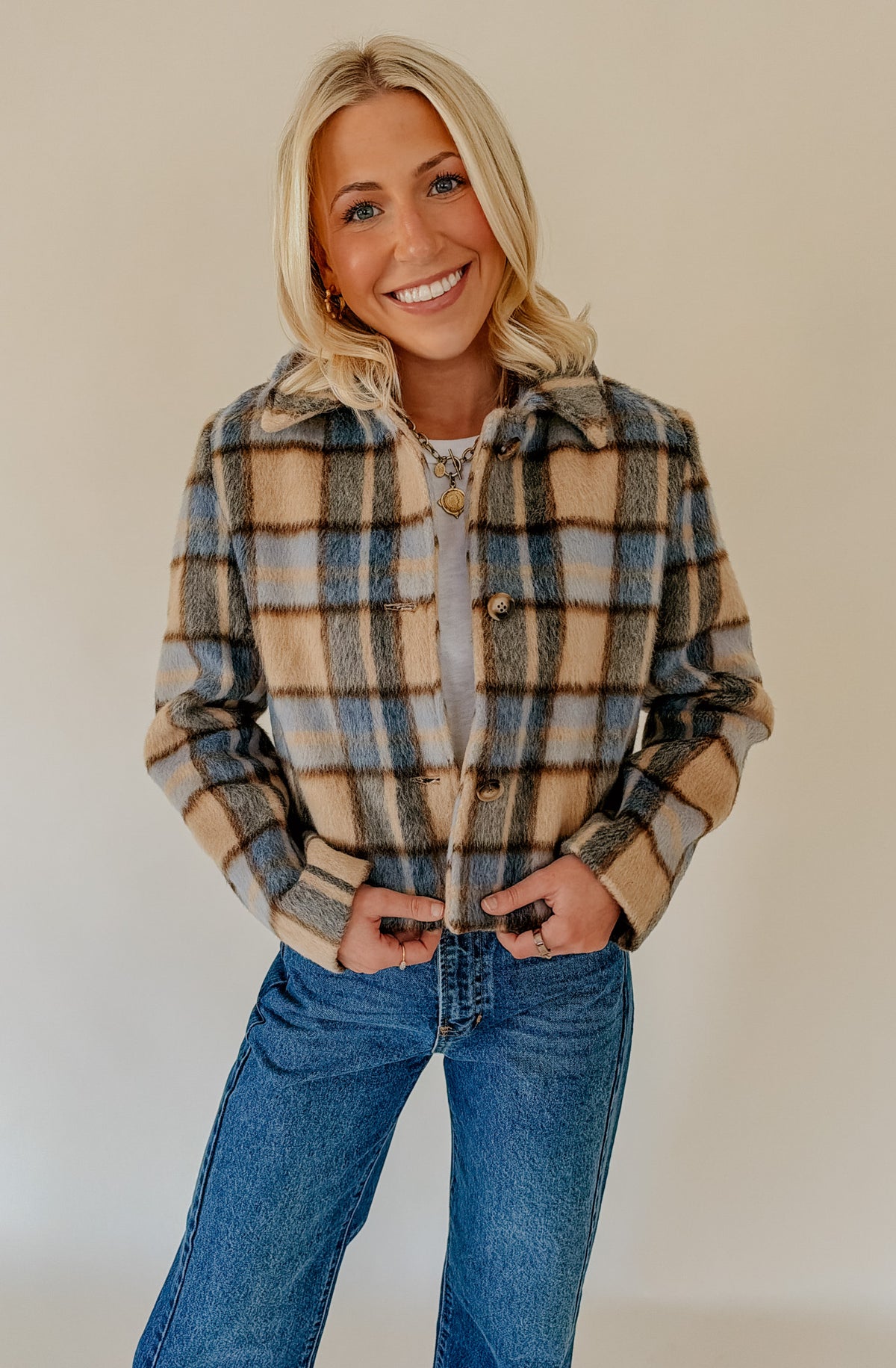 Z SUPPLY PETRA PLAID SHRUNKEN JACKET