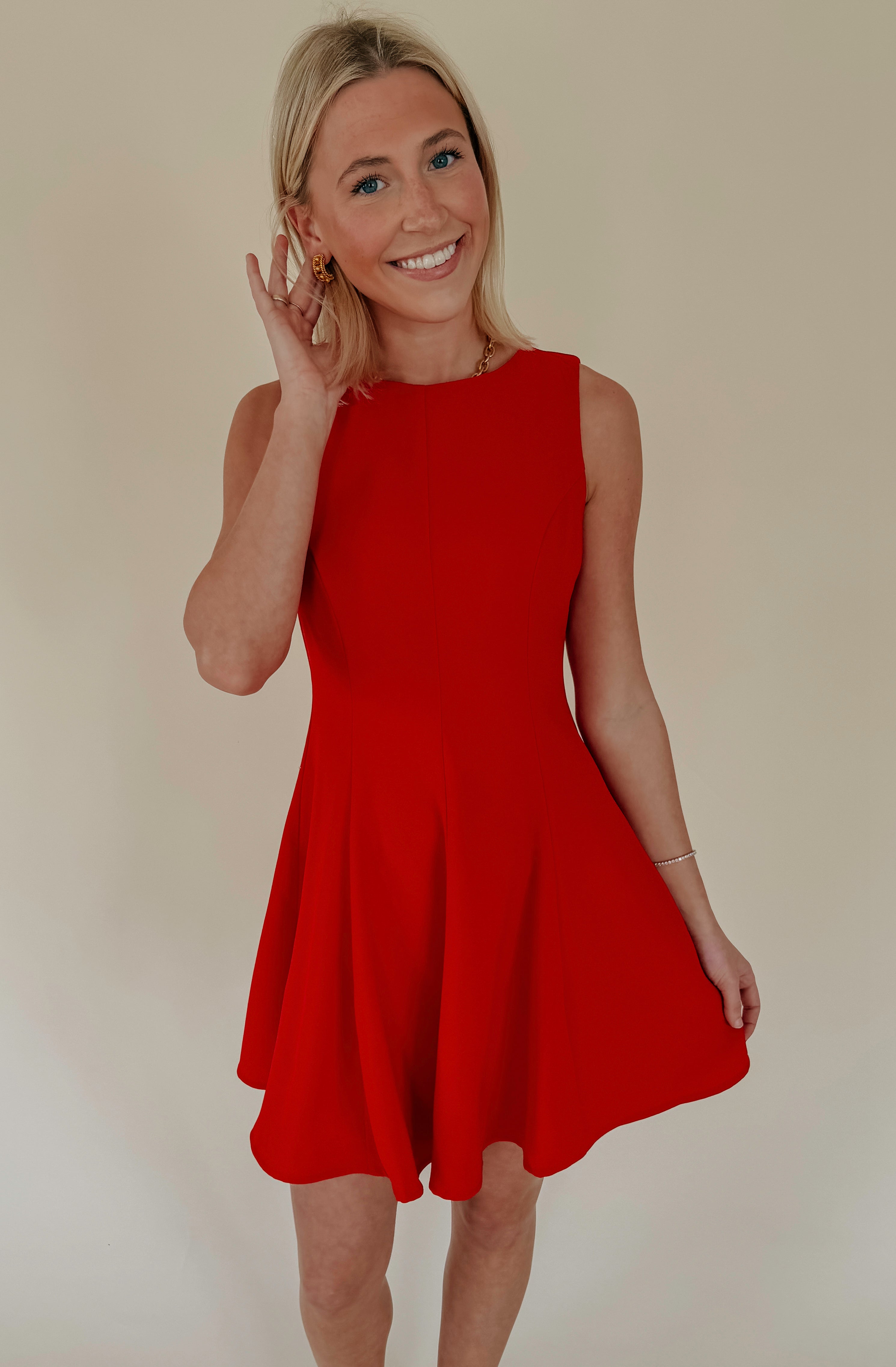 PLAY BY PLAY FIT AND FLARE MINI DRESS