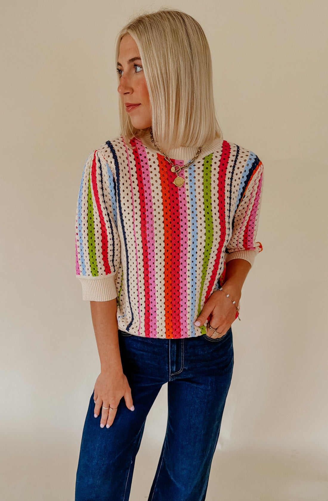 THE CAITLYN OPEN KNIT SWEATER
