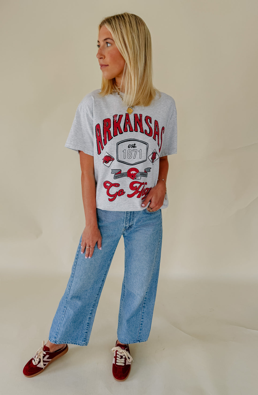 ARKANSAS 1871 GO HOGS OVERSIZED TEE