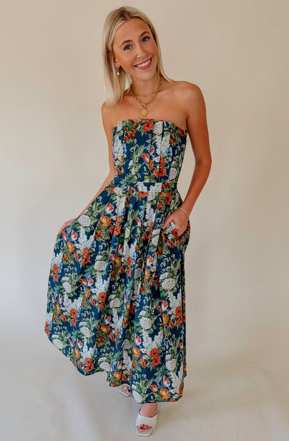 GARDEN PARTY STRAPLESS MIDI