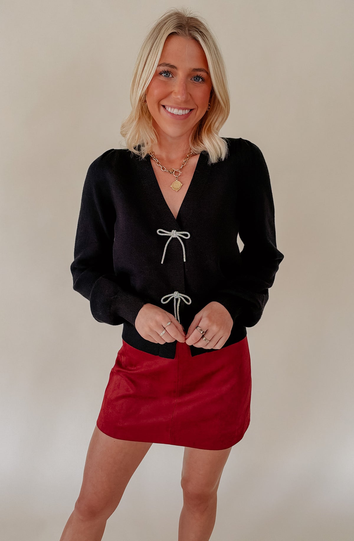 LUCY PARIS LIAN MINI FAUX SUEDE SKORT