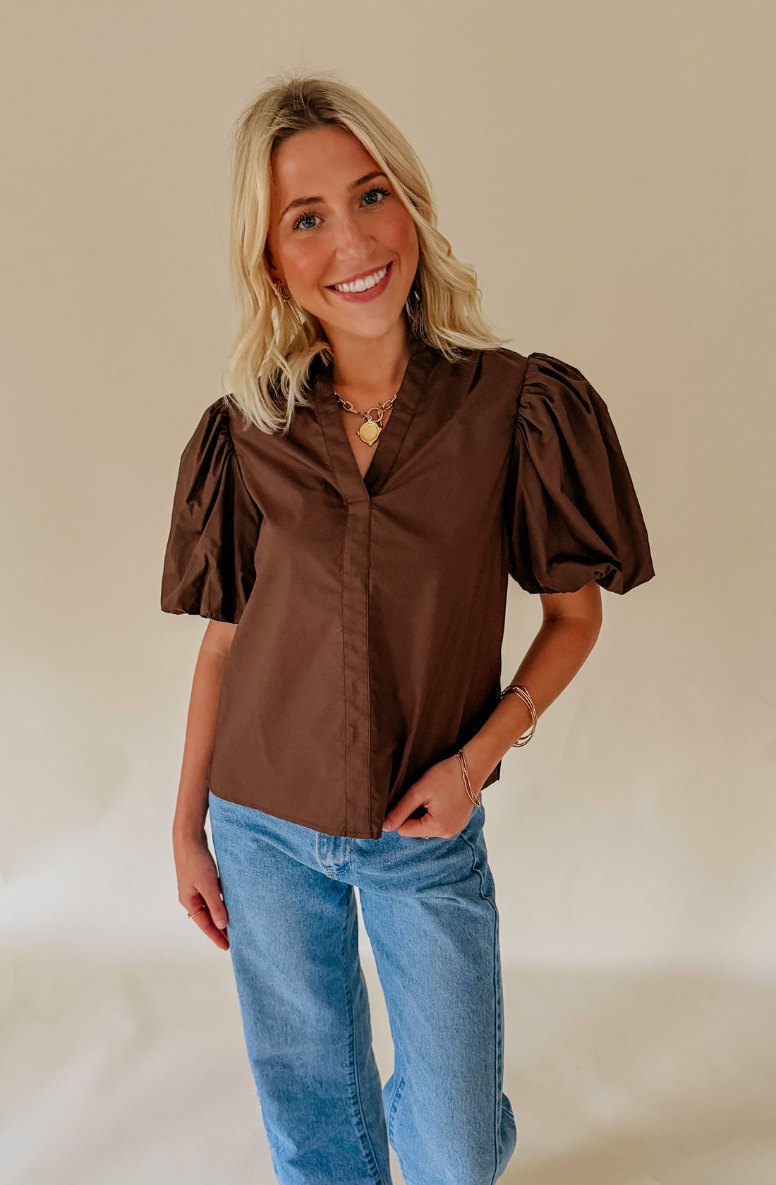 THE HARRIET POPLIN BLEND BLOUSE