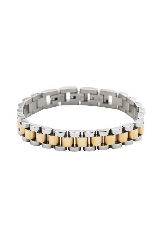 BRENDA GRANDS TWO TONED WATCH STYLE BRACELET