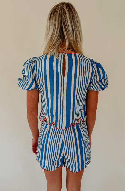 RIGHT DOWN THE LINE SCALLOPED TOP