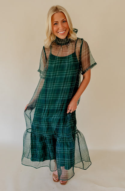 MERRY ME SHEER OVERLAY MAXI DRESS