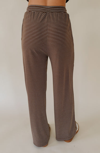 ESPRESSO STRIPED LOUNGE PANT