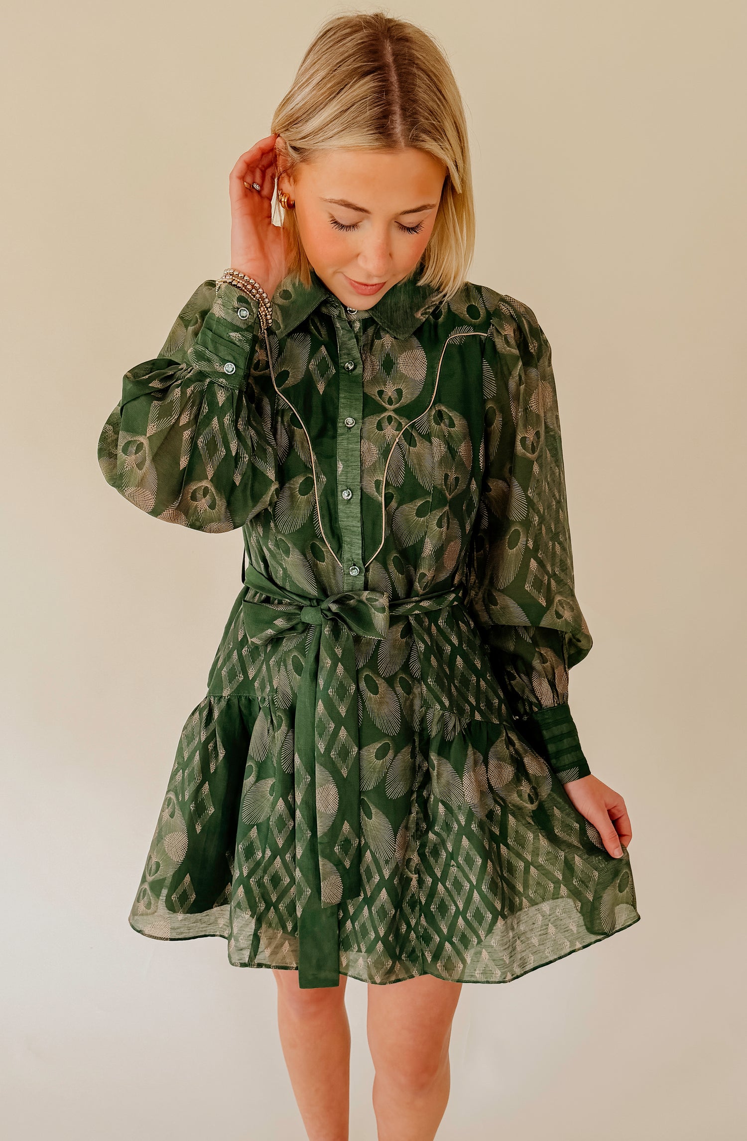 CIEBON ABBOTT PRINTED MINI DRESS