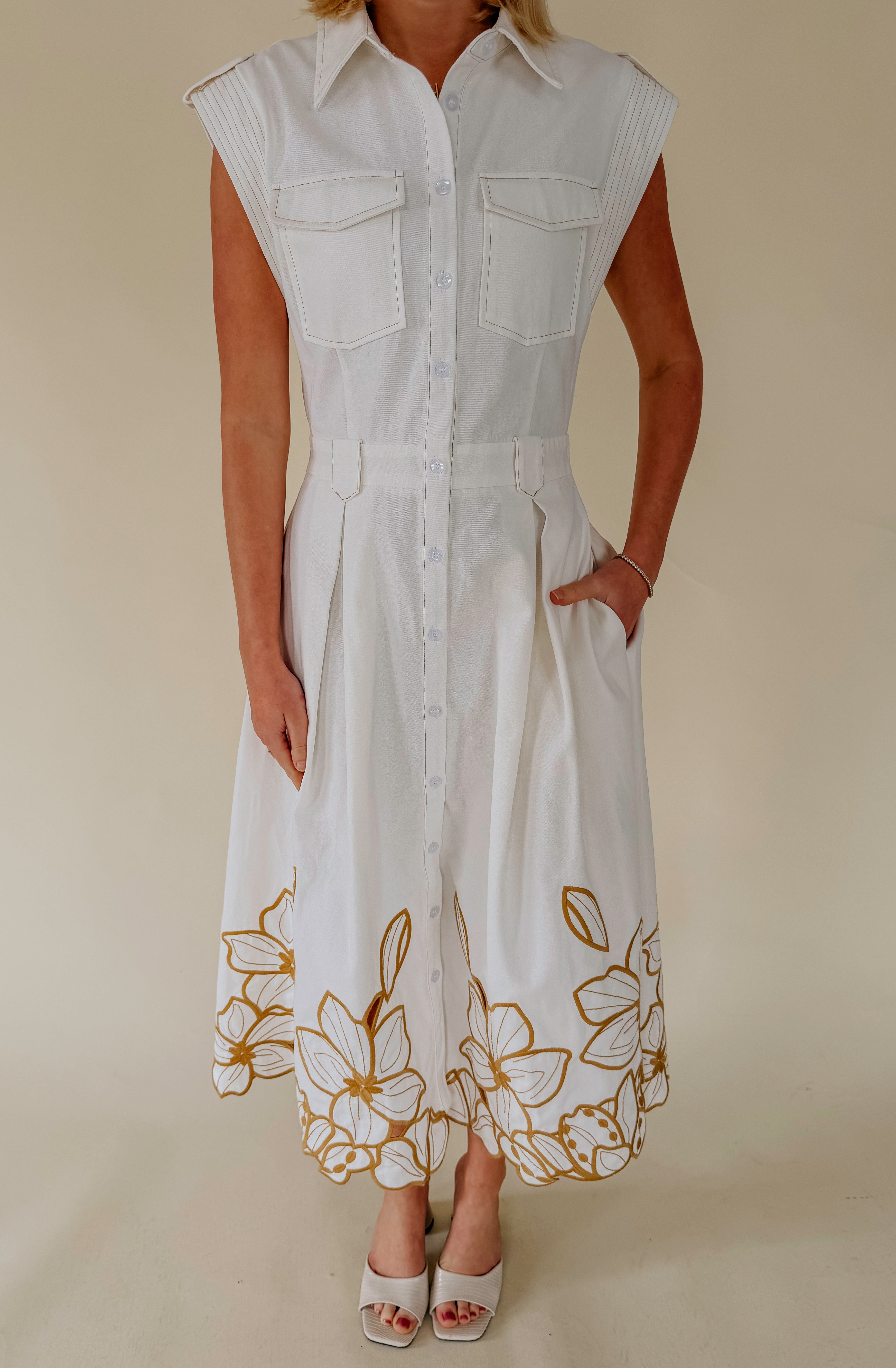 BEACH YOU TO IT EMBROIDERED MIDI