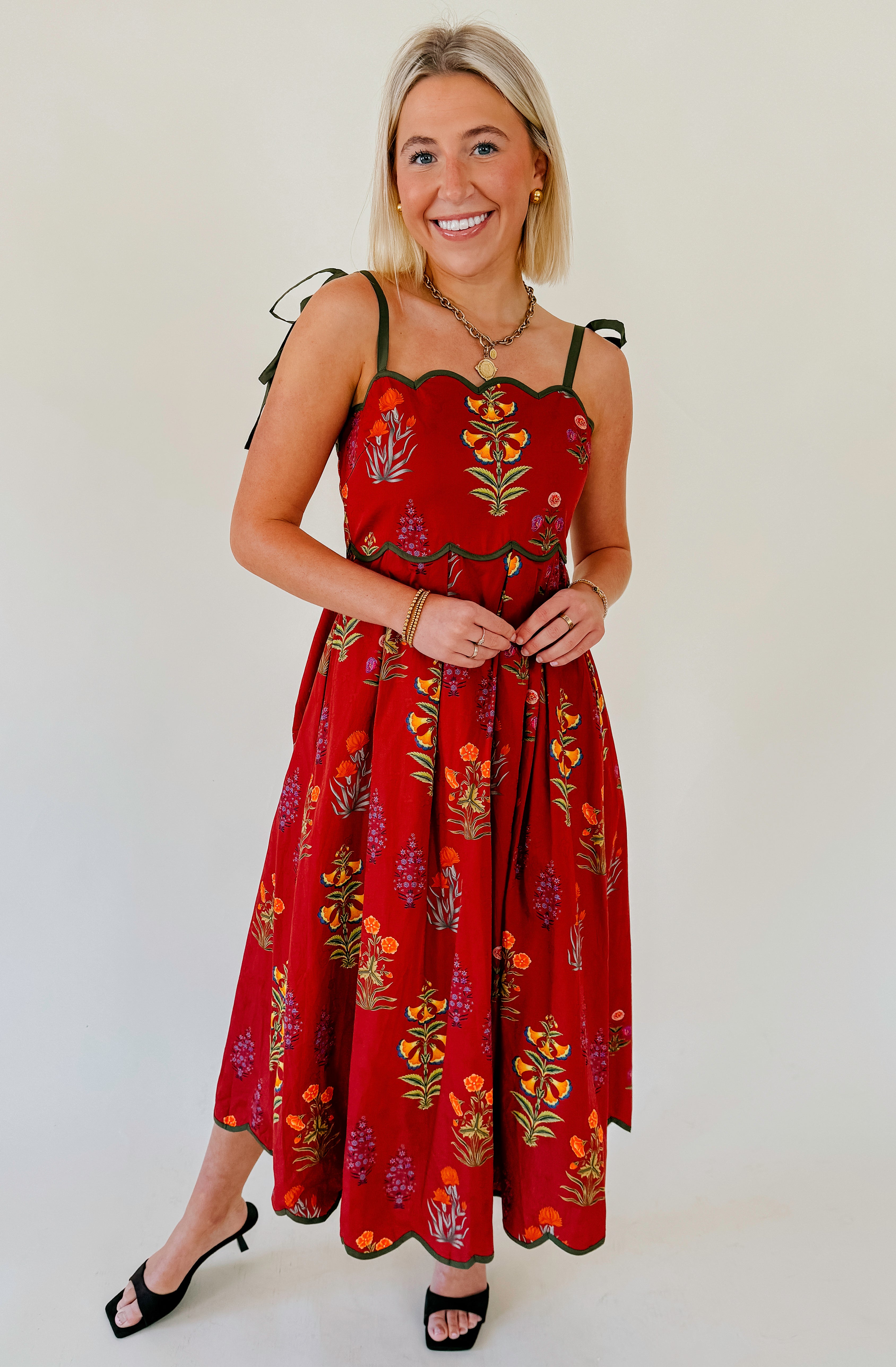 WINE-ING DOWN FLORAL MIDI DRESS