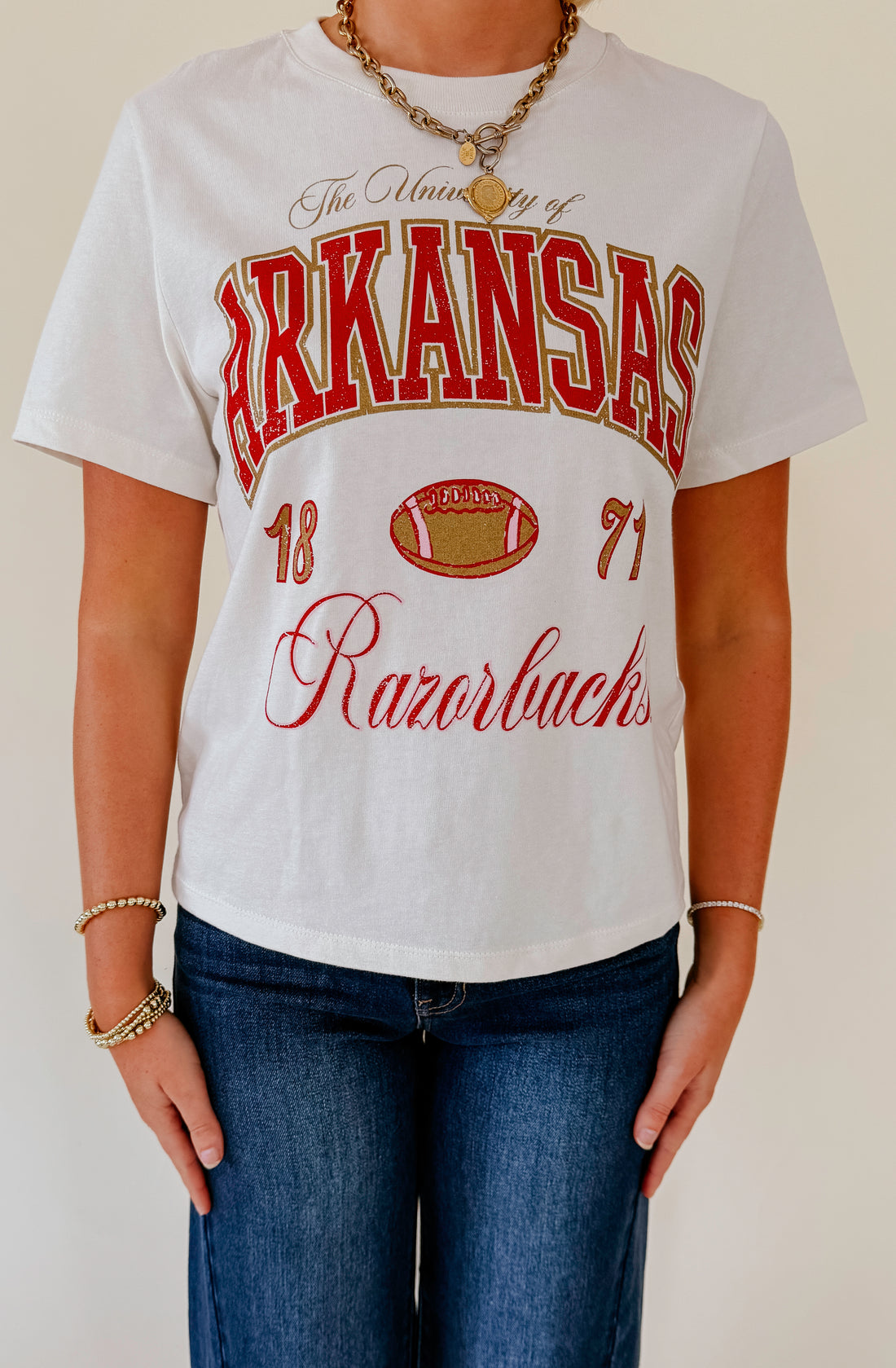 ARKANSAS RAZORBACKS WAVE ARCH VINTAGE TEE