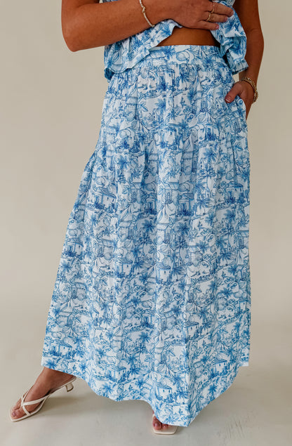 OCEAN VIEW MIDI SKIRT