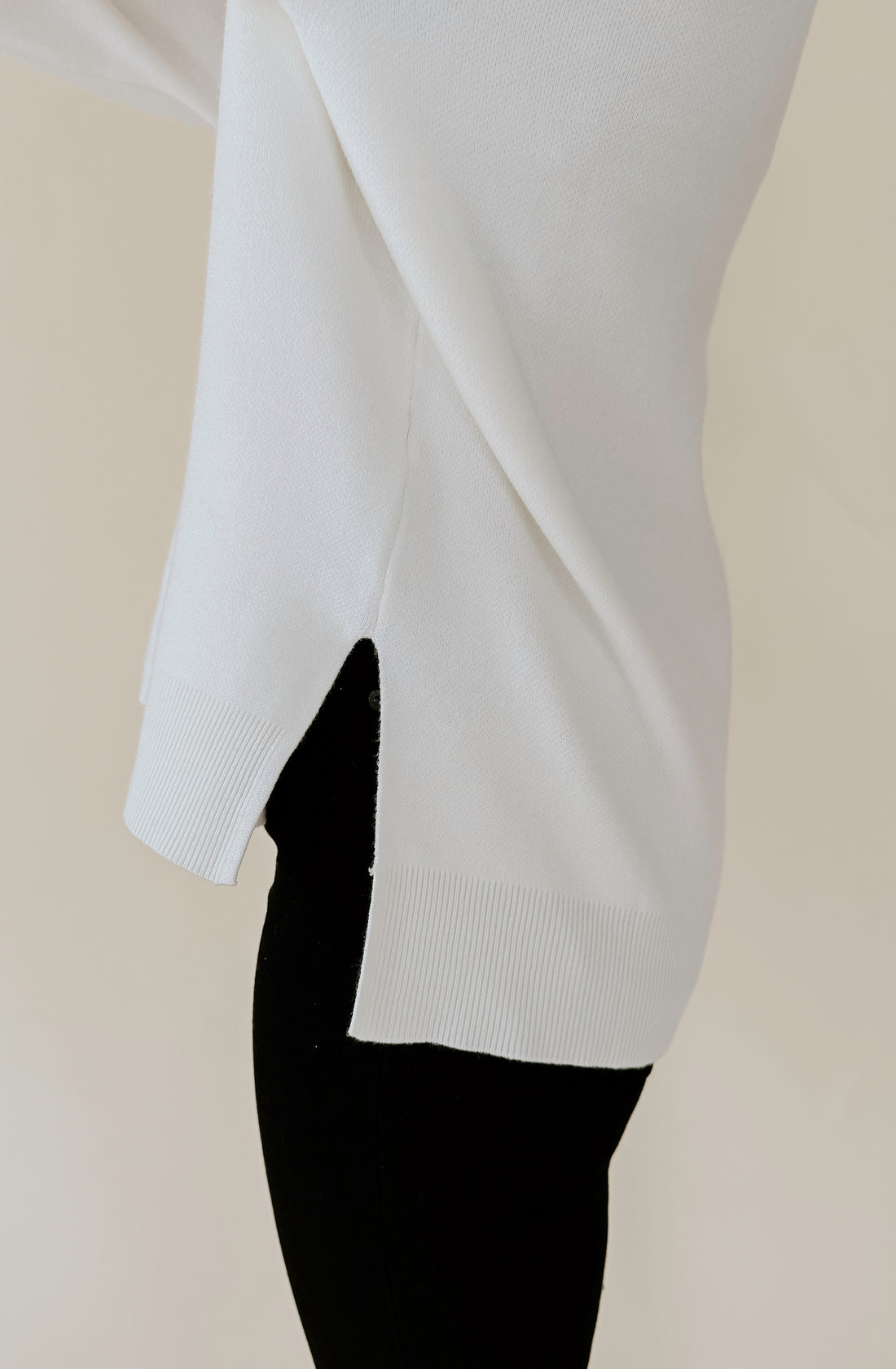 WINTER WHITE MOCK NECK SWEATER
