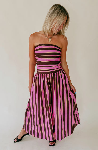 HEIDI STRIPED MIDI DRESS