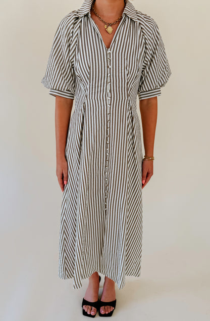 DAY BY DAY STRIPED MIDI