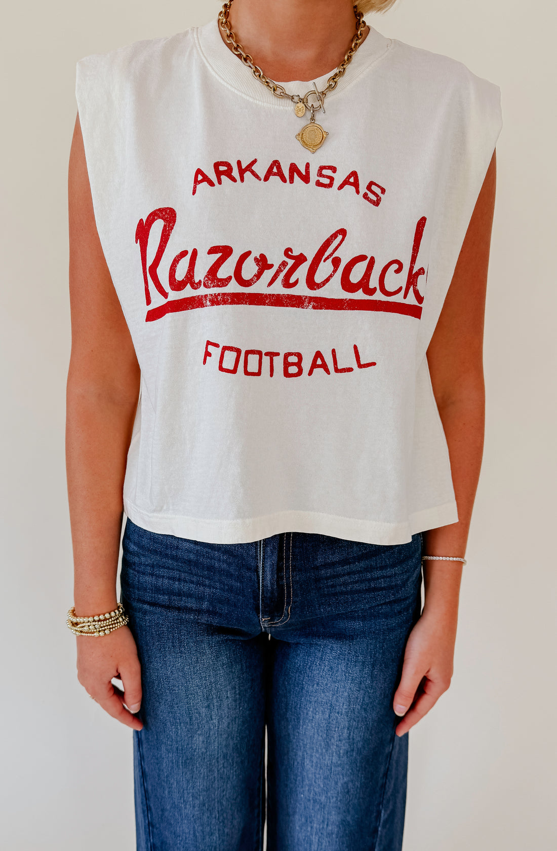 ARKANSAS RAZORBACKS FOOTBALL STENCIL TANK