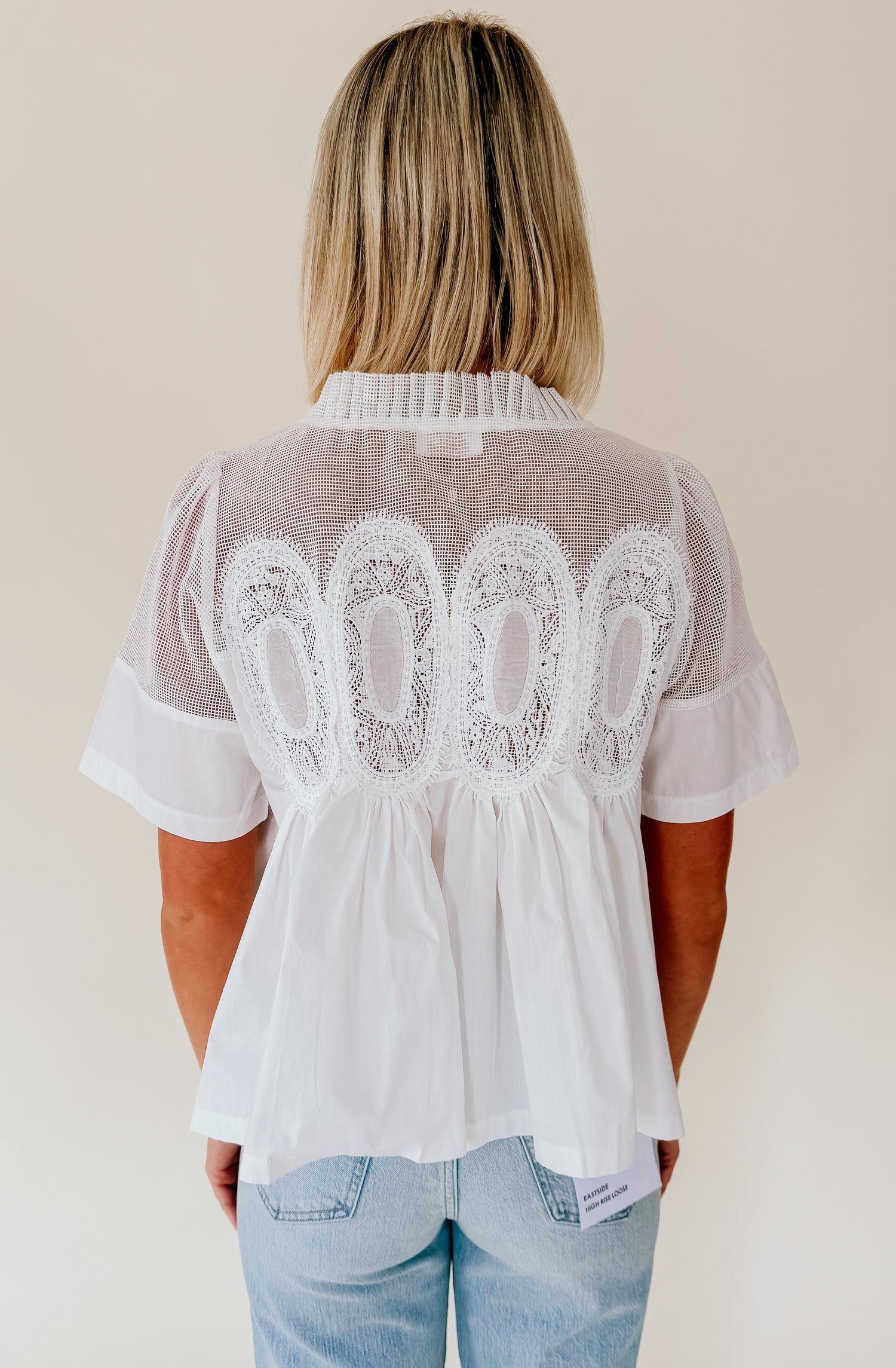 MESHED WELL BLOUSE