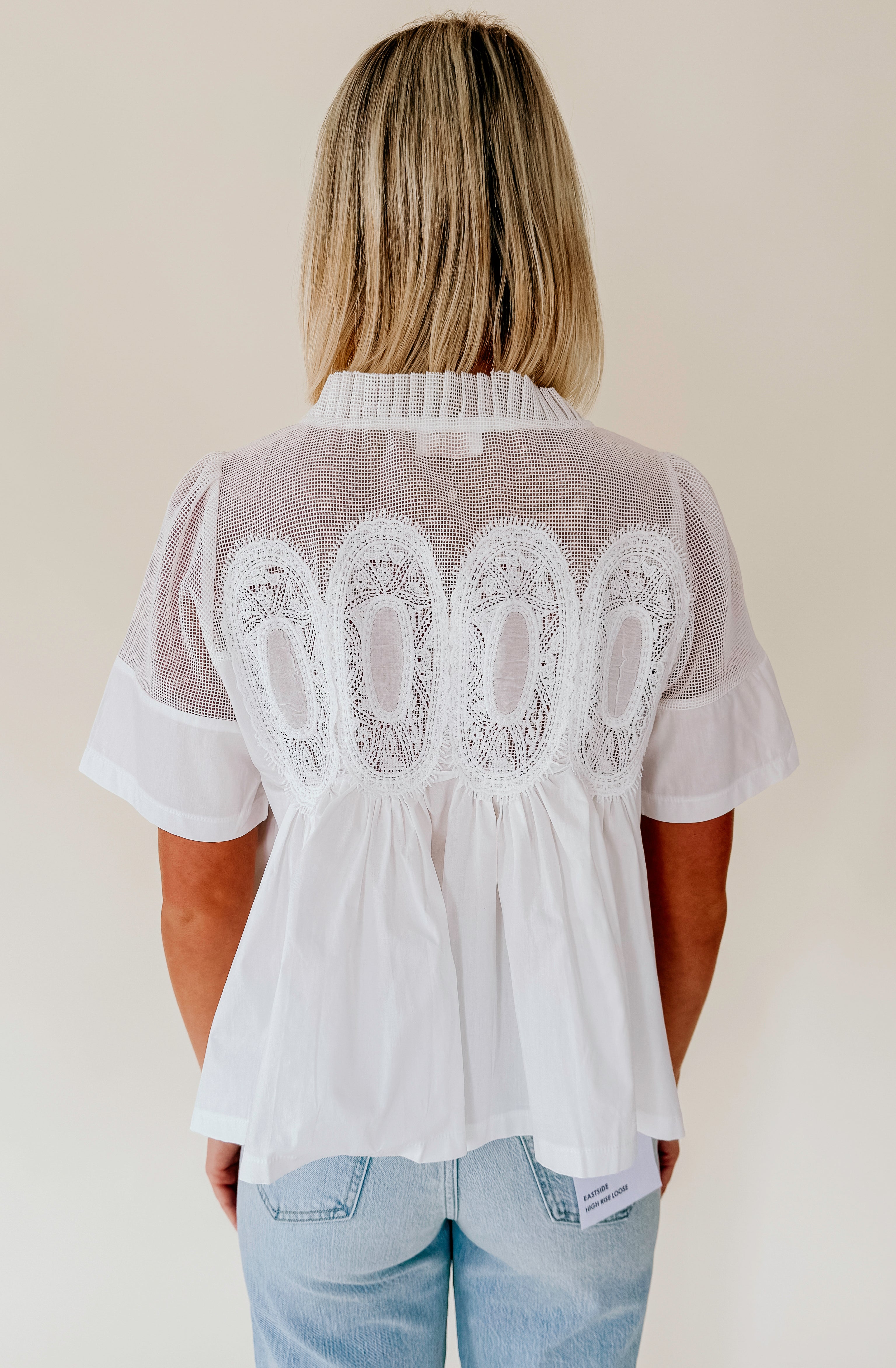 MESHED WELL BLOUSE