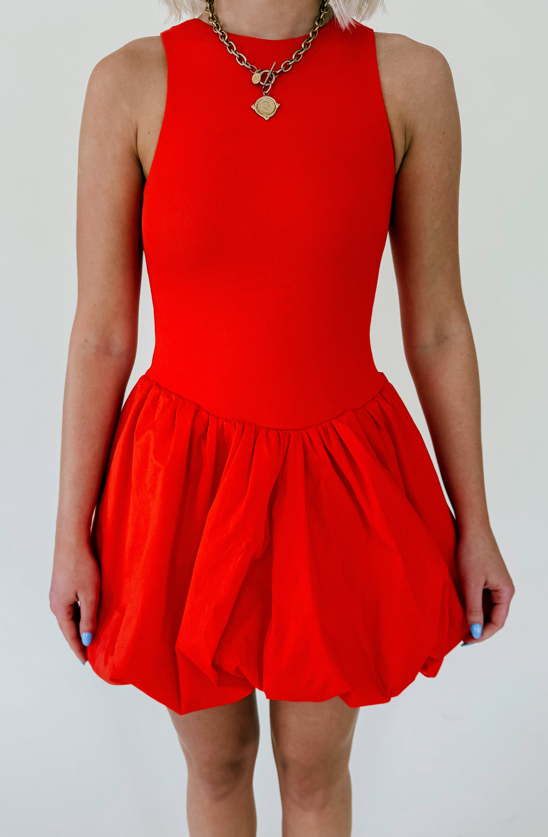 TAKES TIME BUBBLE HEM DRESS