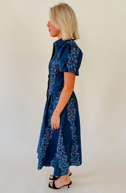 WINTER BLUES FLORAL MIDI