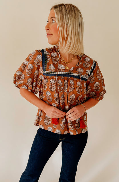 TWO WAY STREET PRINTED BLOUSE